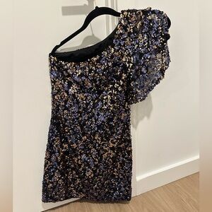 As U Wish One Shoulder Sequin Dress